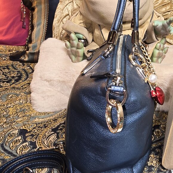 Coach Madison Small Kelsey Blue Metallic Leather Satchel - Picture 3 of 10